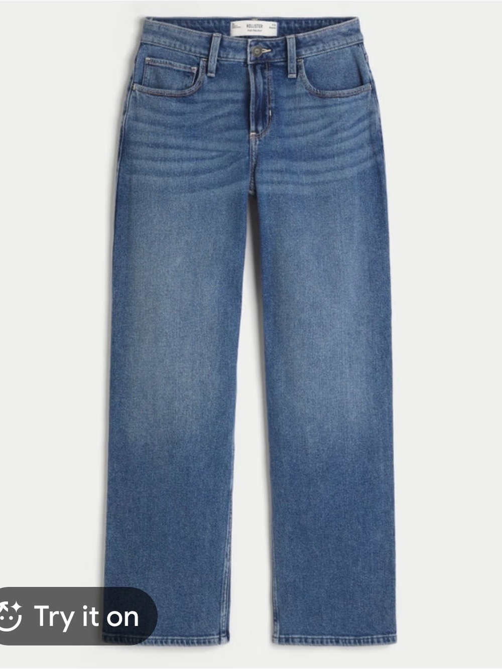 Hollister Ultra High-Rise Dad Jeans 12R W31 Medium Wash Straight Leg Denim
